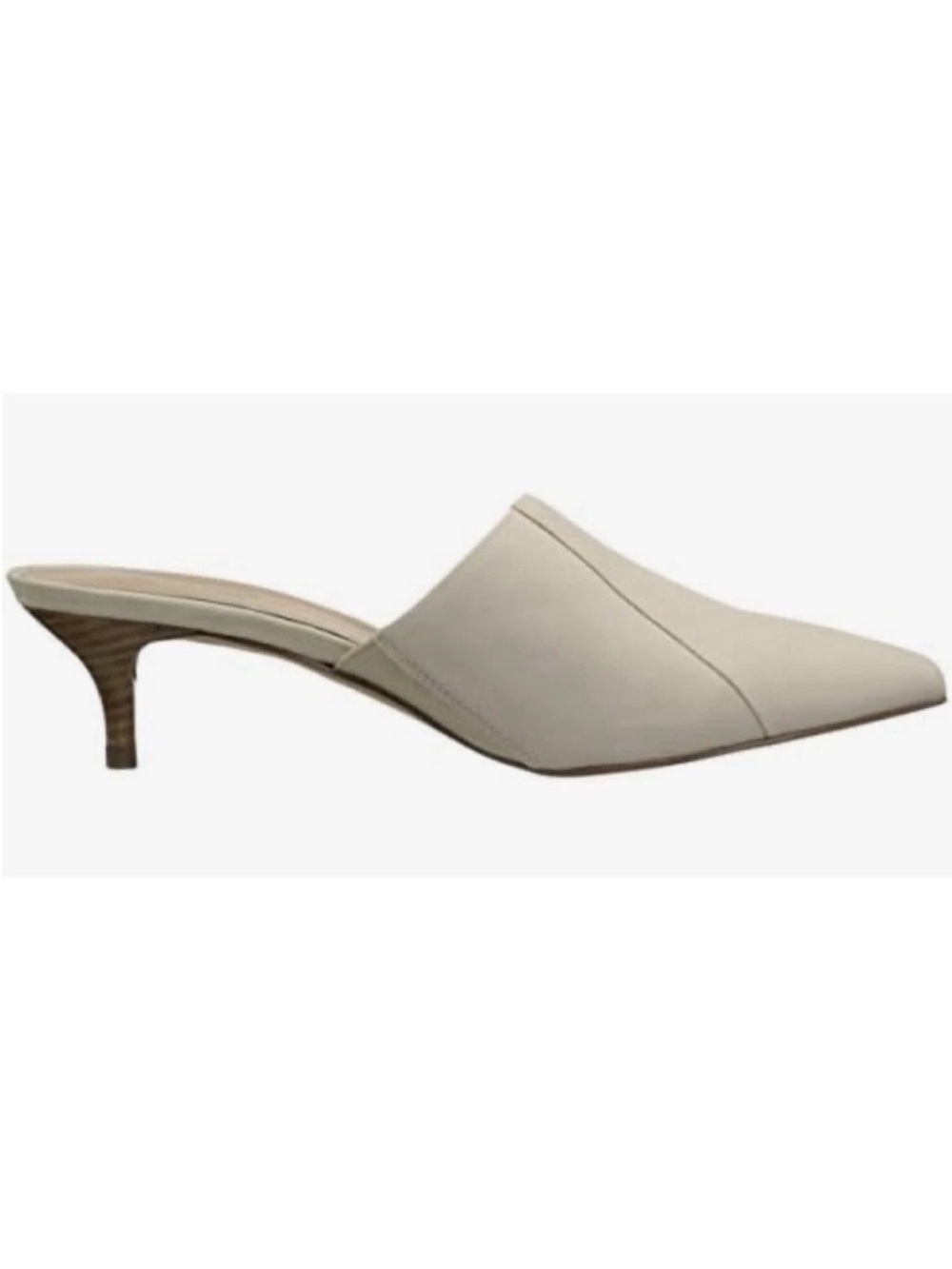 Franco Sarto Cream Pointed-Toe Mule Heels
